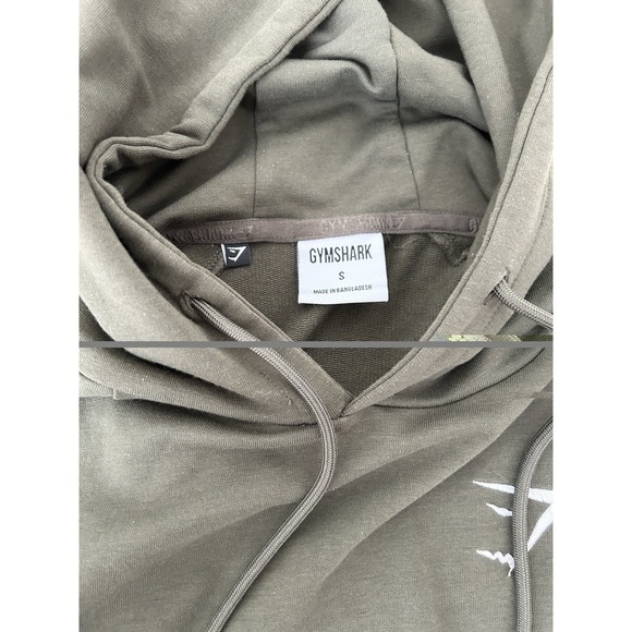 GYMSHARK Green Cotton Polyester Blend Athletic Performance Pullover Crest Hoodie - Picture 3 of 7